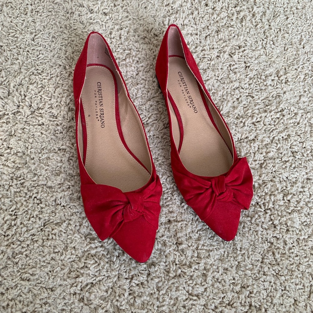 Christian Siriano Red Flats with Bow